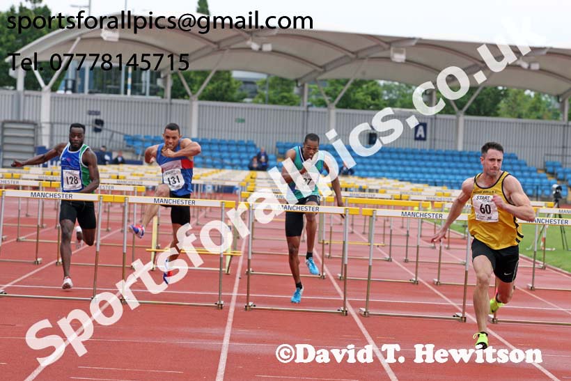 Senior mens 110 metres hurdles, Northern Senior and Under-20s Champs., SportsCity, Manchester. Photo: David T. Hewitson/Sports for All Pics